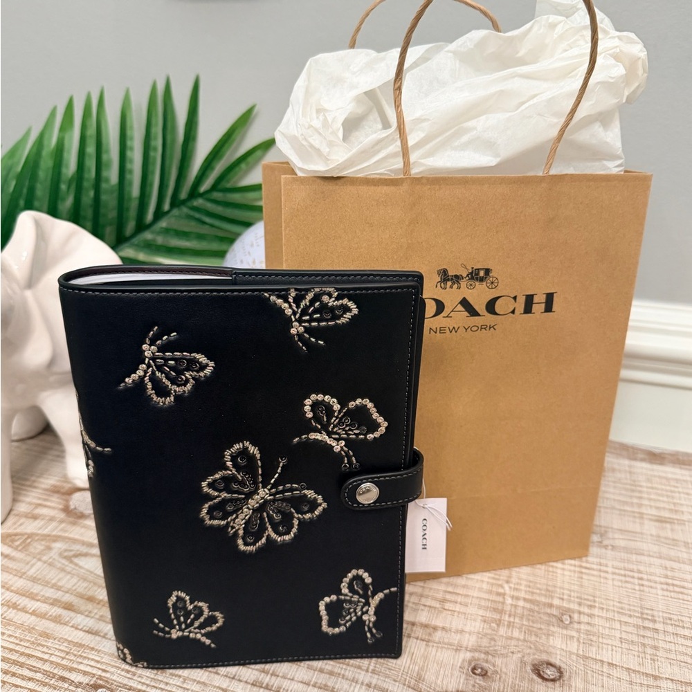 NWT Coach Butterfly Notebook with gift bag